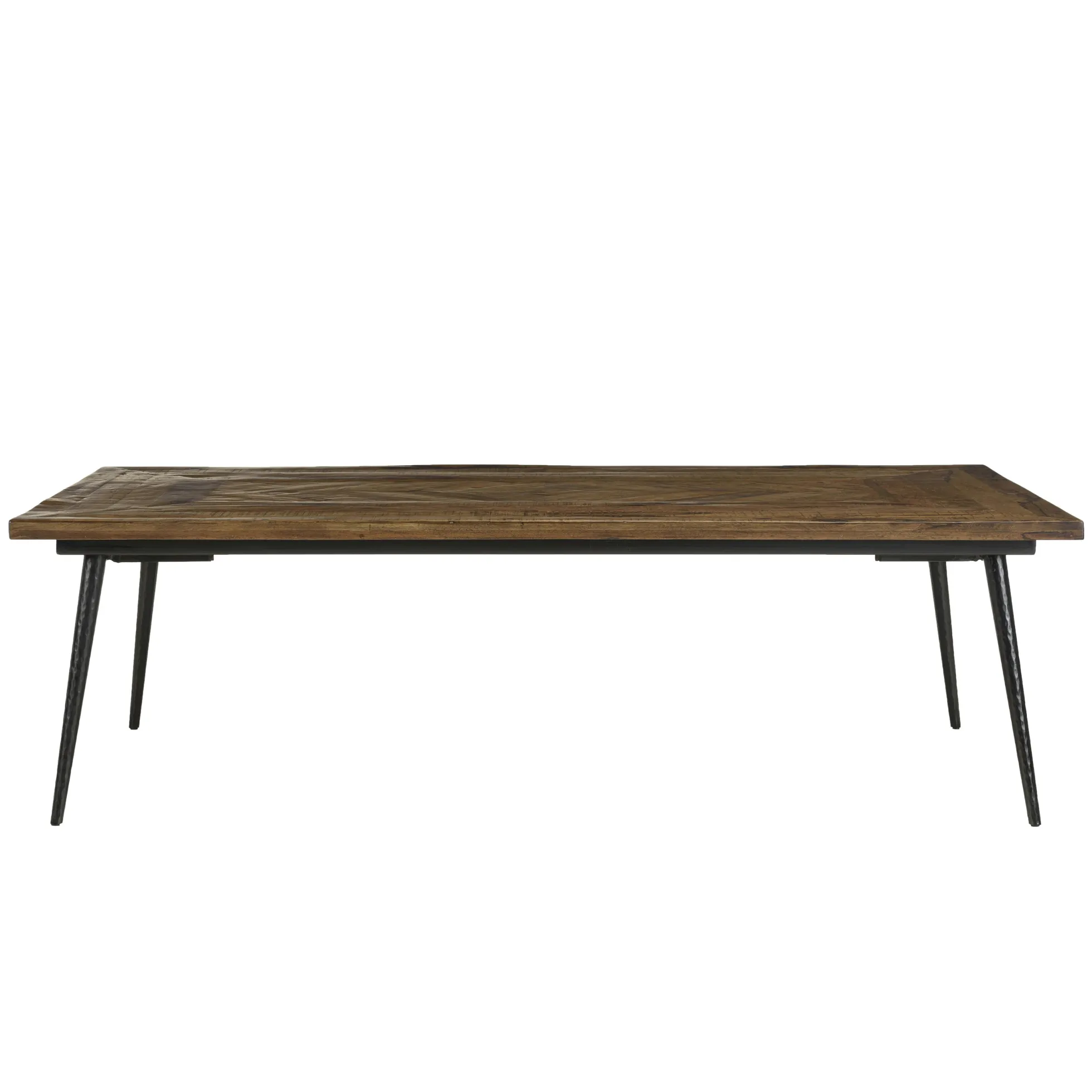 Table de salon bois recyclé motif épis KORKAI
