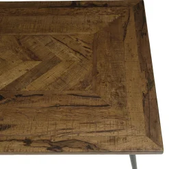Table de salon bois recyclé motif épis KORKAI