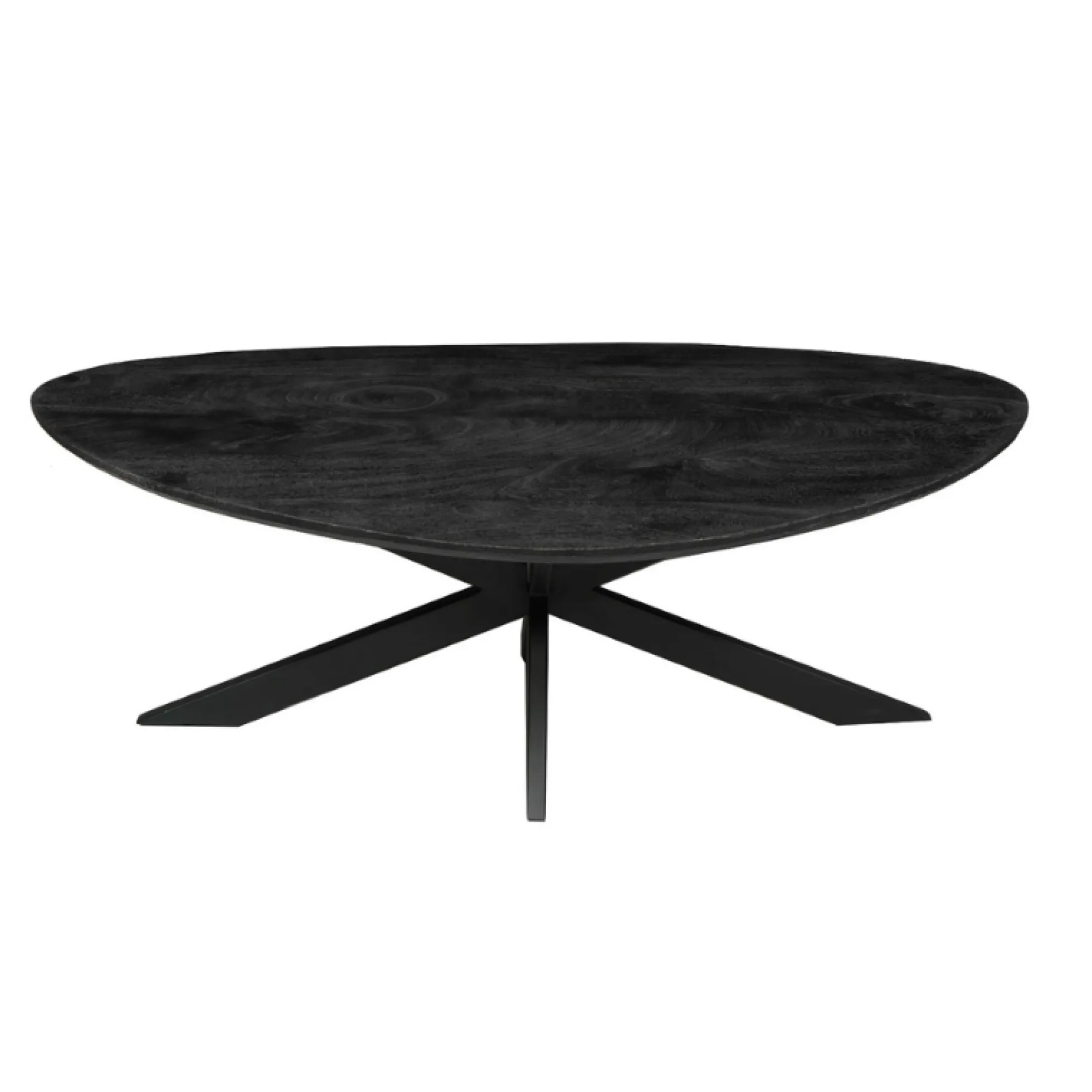 Table de salon en bois noir style organique ALVERA
