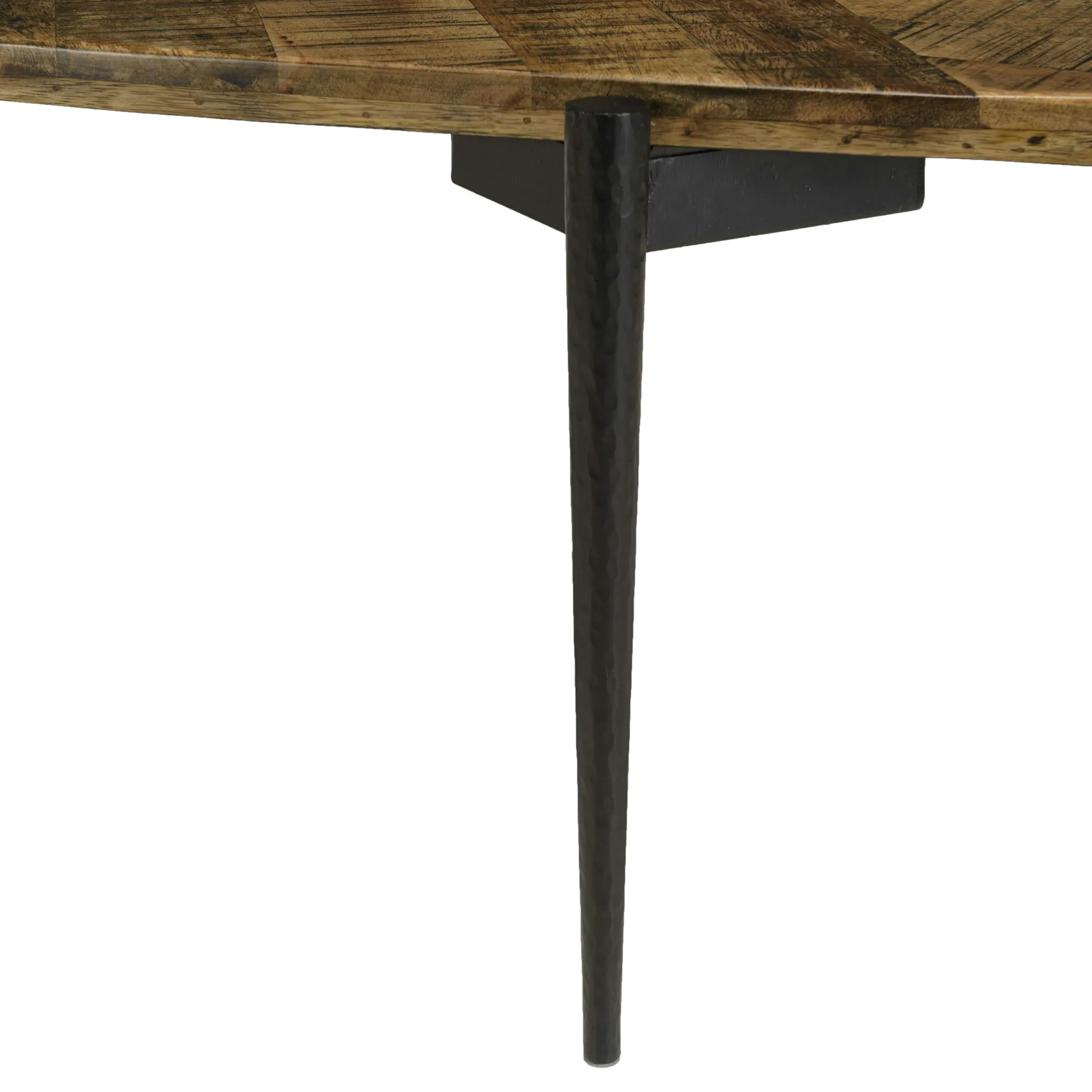 Table de salon forme oblongue bois recyclé chevrons KORKAI