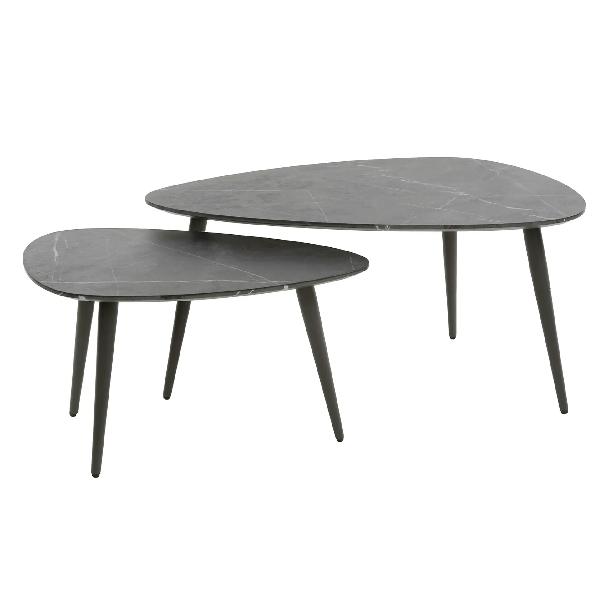 Table de salon organique avec plateau forme poire (lot de 2) RALF