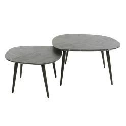 Table de salon organique avec plateau forme carrée (lot de 2) RALF