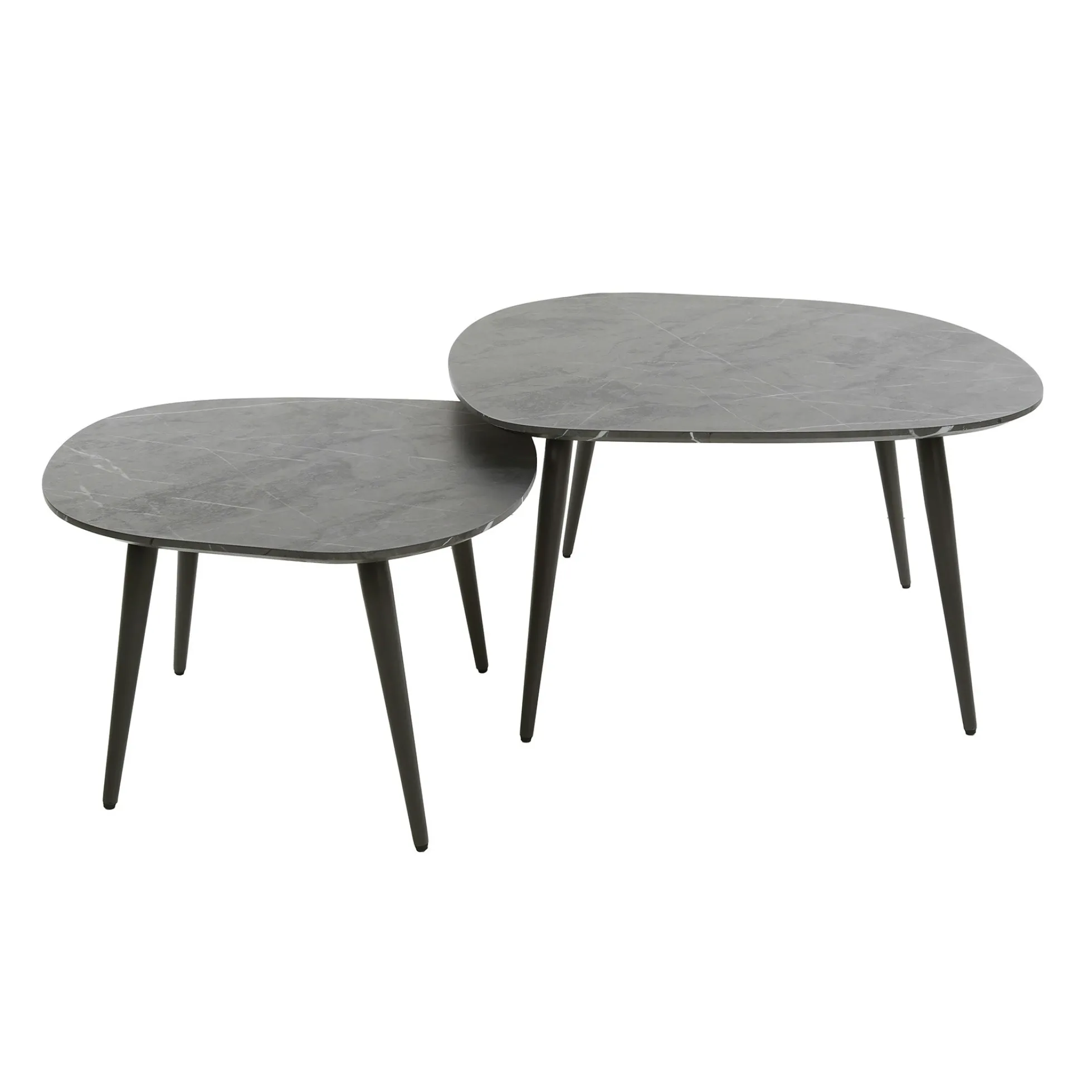 Table de salon organique avec plateau forme carrée (lot de 2) RALF
