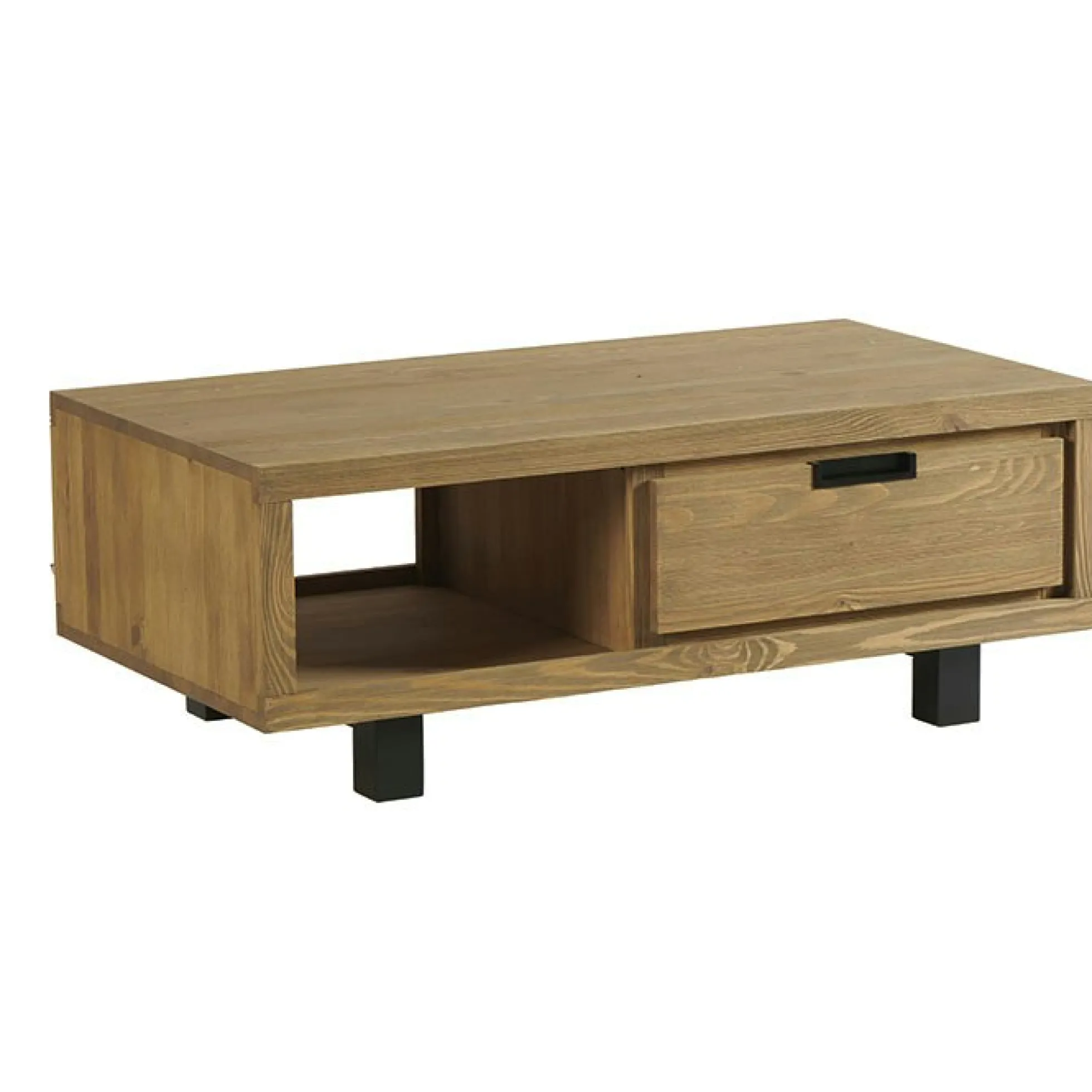 Table de salon pin brossé 1 niche 1 tiroir IASI