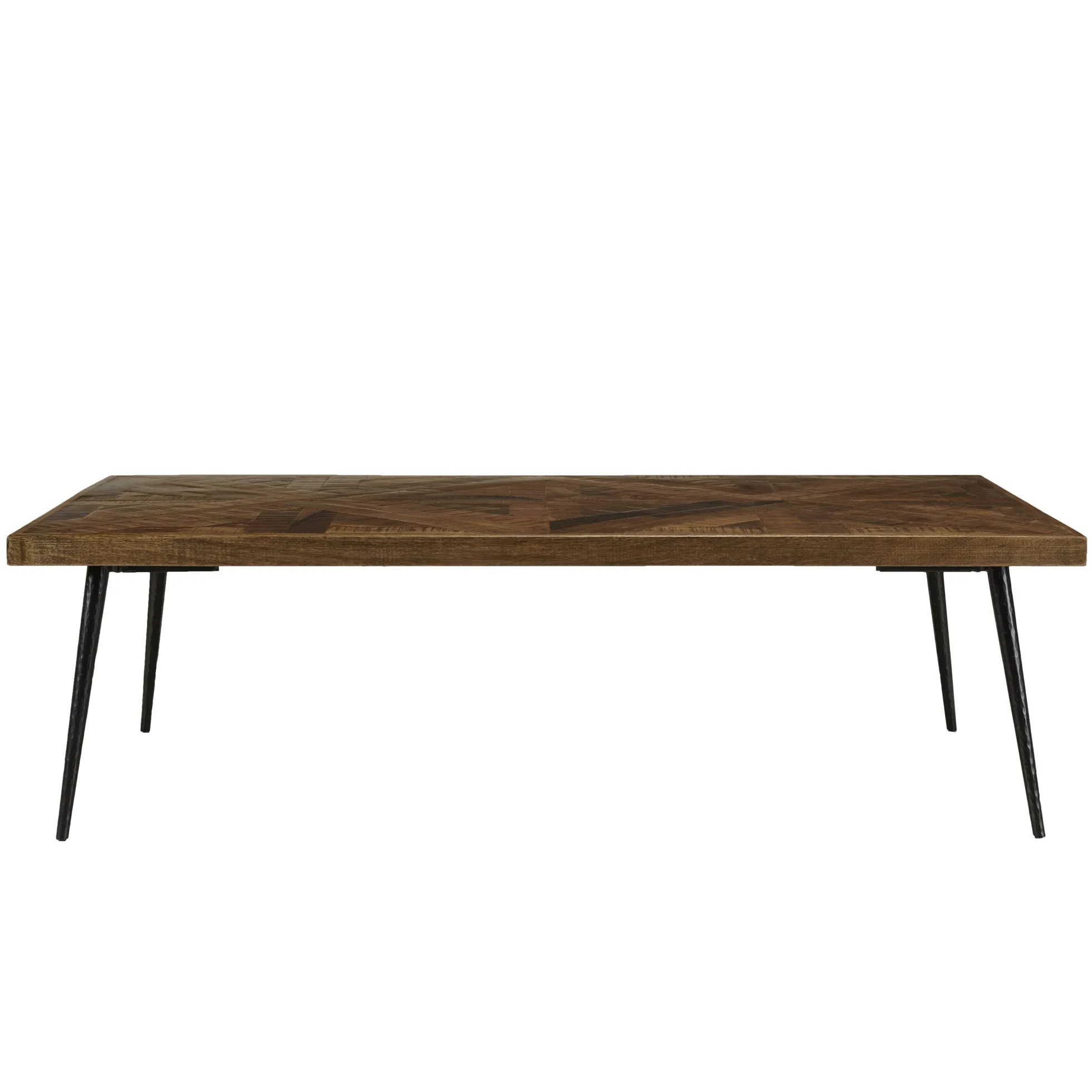Table de salon rectangulaire bois recyclé marqueterie 135 cm KORKAI
