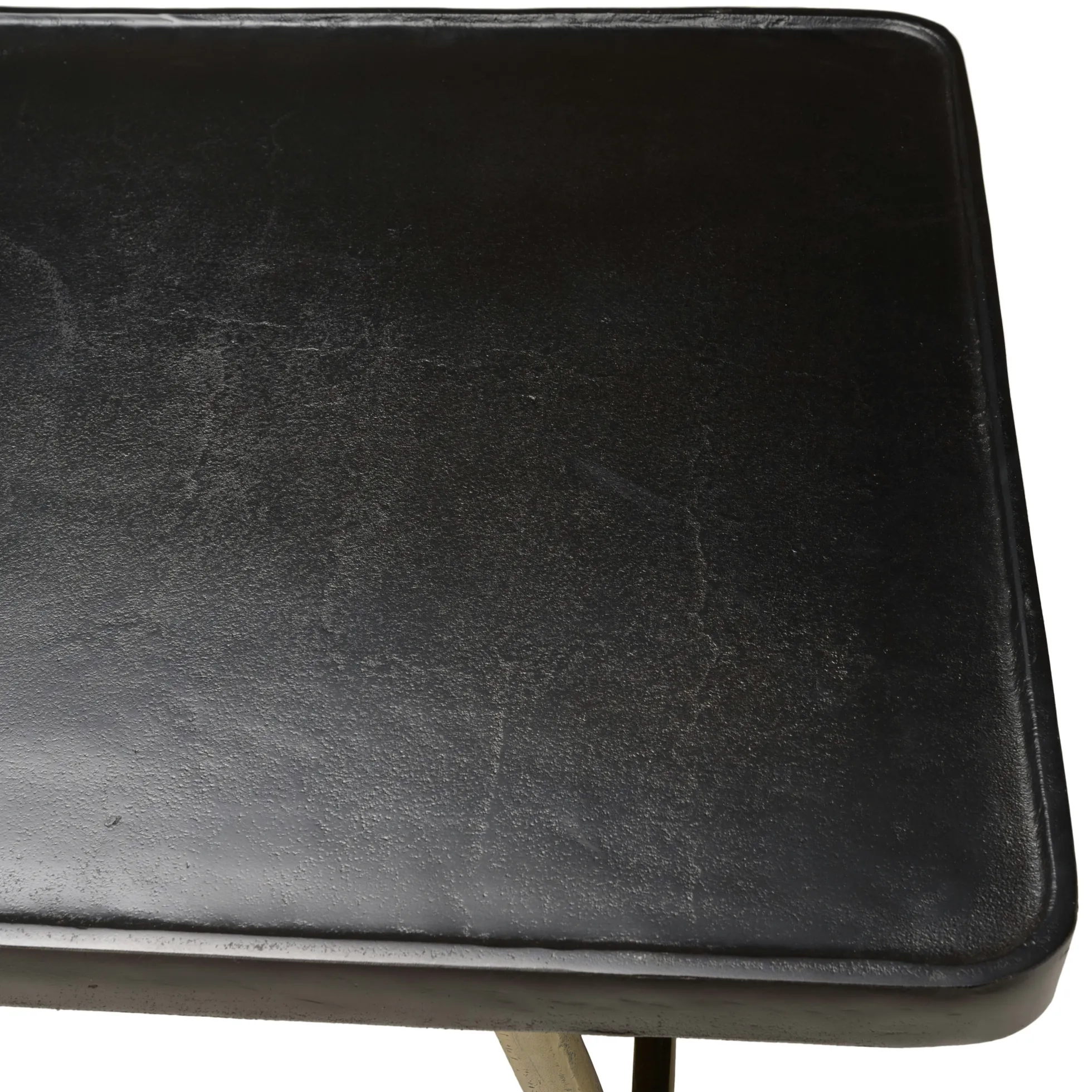 Table de salon rectangulaire métal noir et doré ZALA