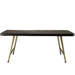 Table de salon rectangulaire métal noir et doré ZALA