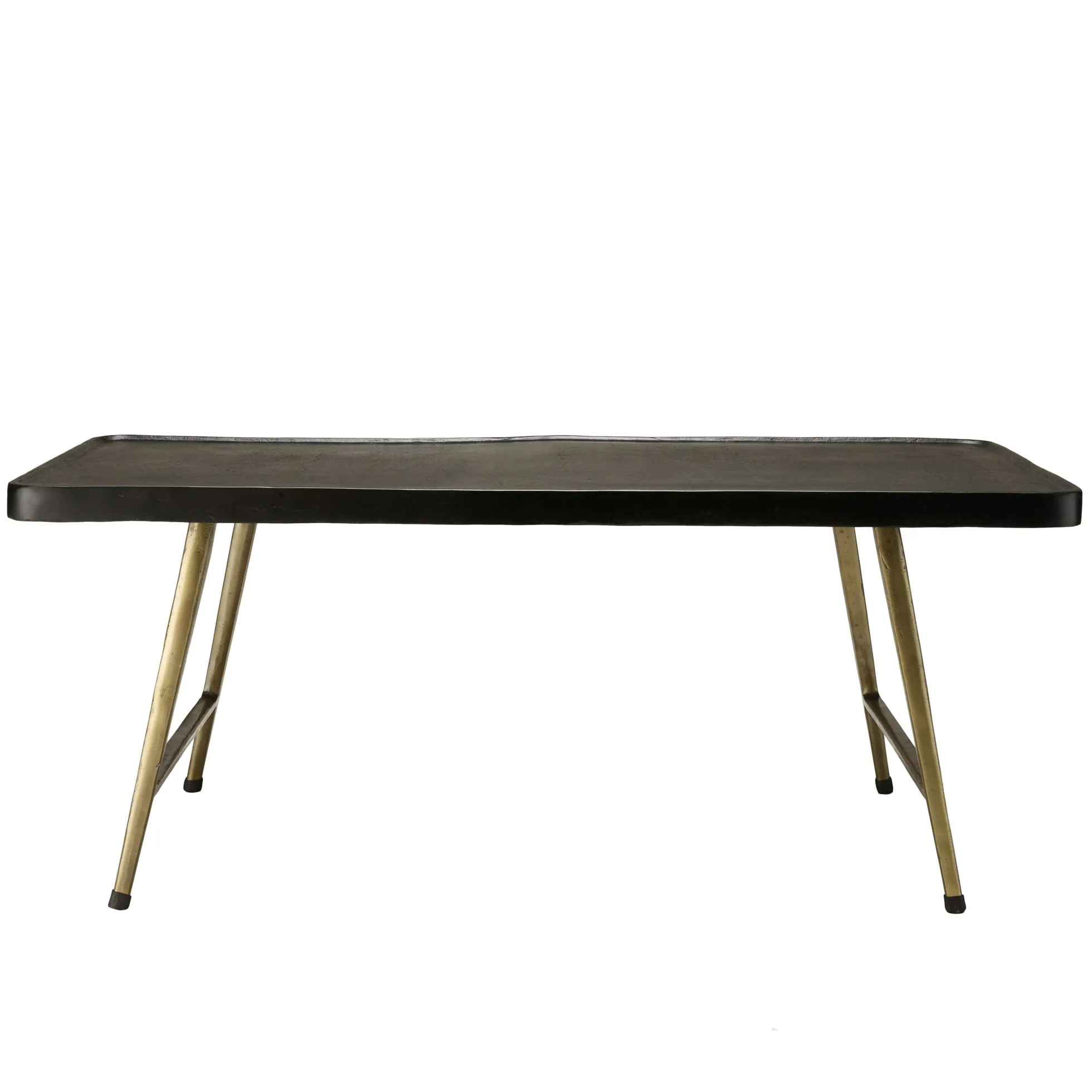 Table de salon rectangulaire métal noir et doré ZALA