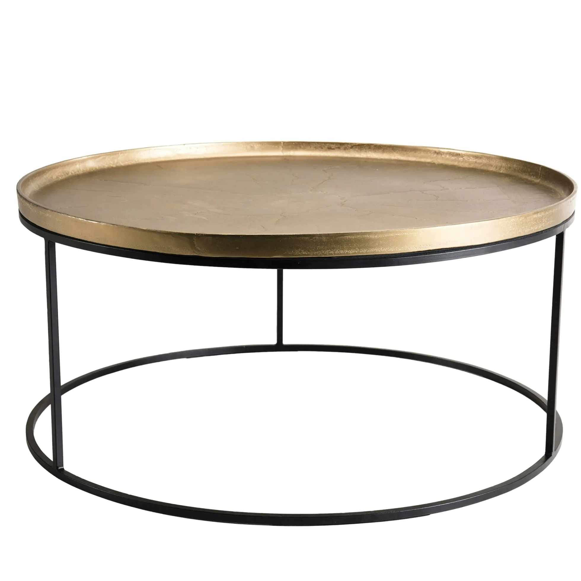 Table de salon ronde dorée ZALA