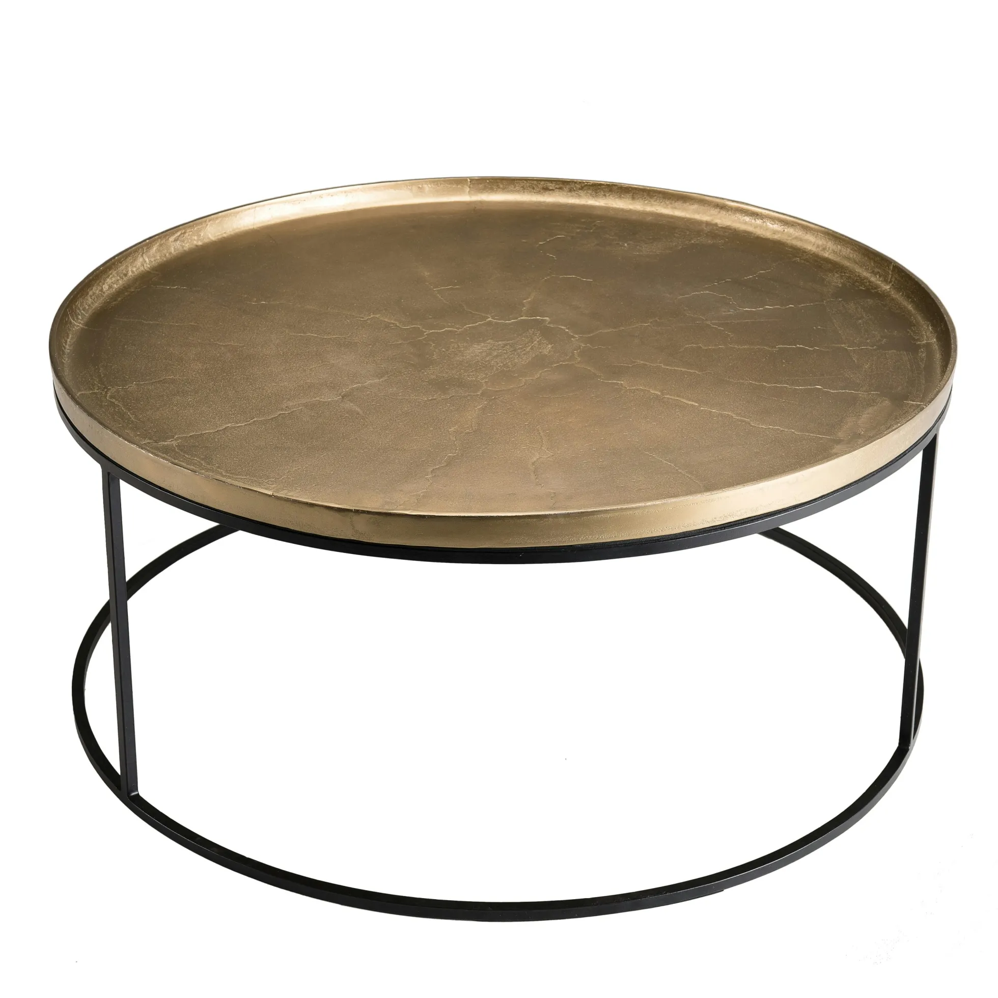 Table de salon ronde dorée ZALA