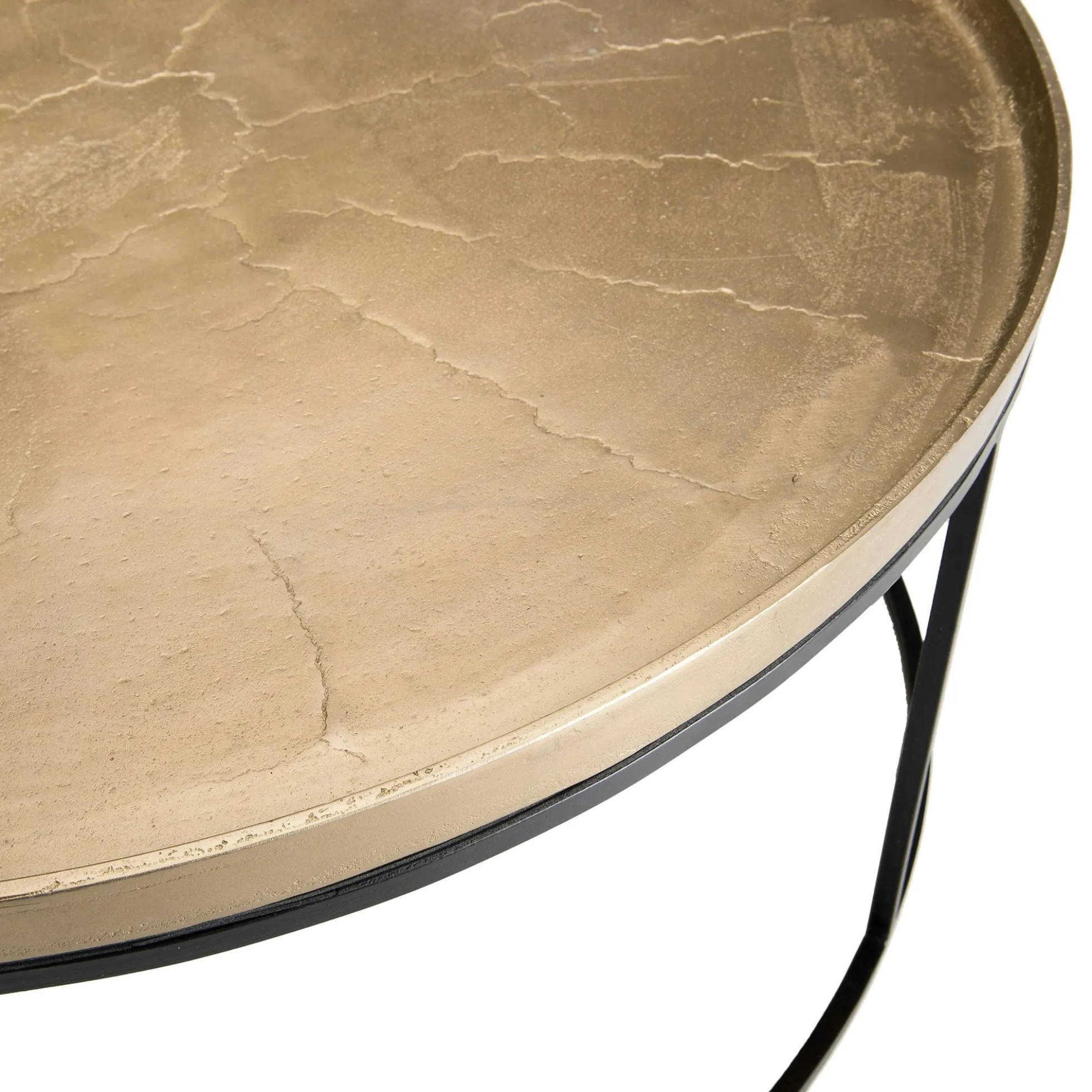Table de salon ronde dorée ZALA