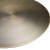 Table de salon ronde métal argenté bord doré D80 cm ZALA