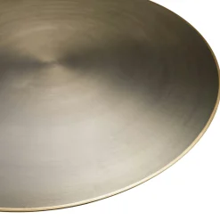 Table de salon ronde métal argenté bord doré D80 cm ZALA