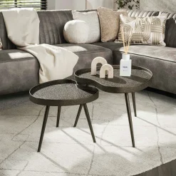 Table de salon vintage forme organique (lot de 2) RALF