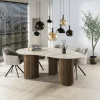 Table design céramique 3D effet travertin 215 cm ASCOLI