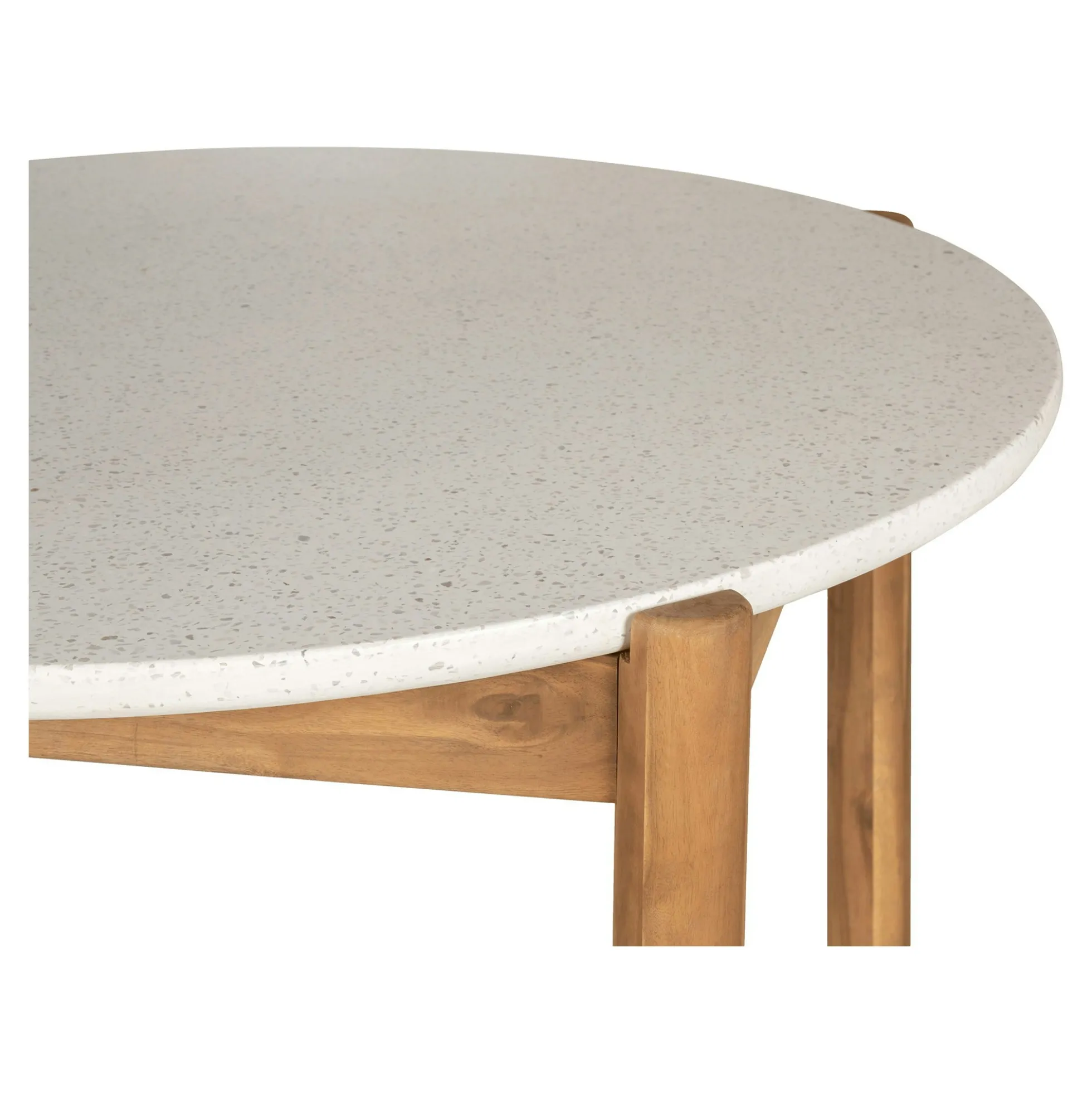 Table à dîner ronde terrazzo blanche ø120 BALI