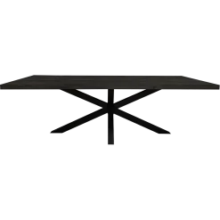 Table en bois noir à pied central 200 cm RIVANO