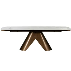Table en céramique blanche 180-260 cm SEMPIONE