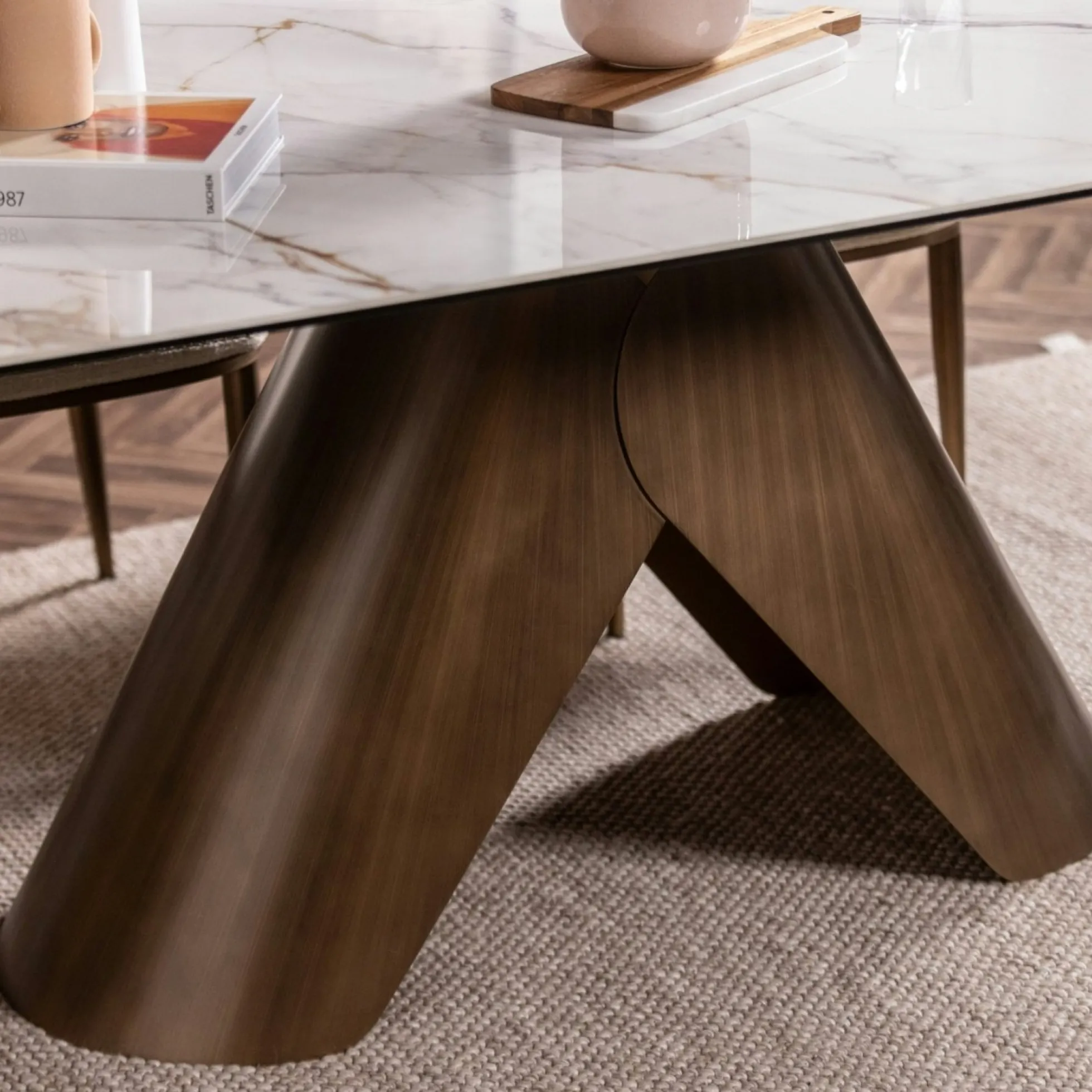 Table en céramique blanche 180-260 cm SEMPIONE