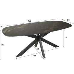Table en céramique design 180 cm GALWAY