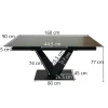 Table en céramique noire extensible 160-205 cm OTTAWA