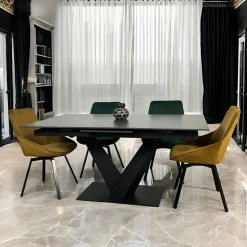 Table en céramique noire extensible 160-205 cm OTTAWA