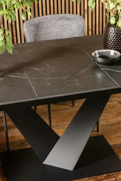 Table en céramique noire extensible 160-205 cm OTTAWA