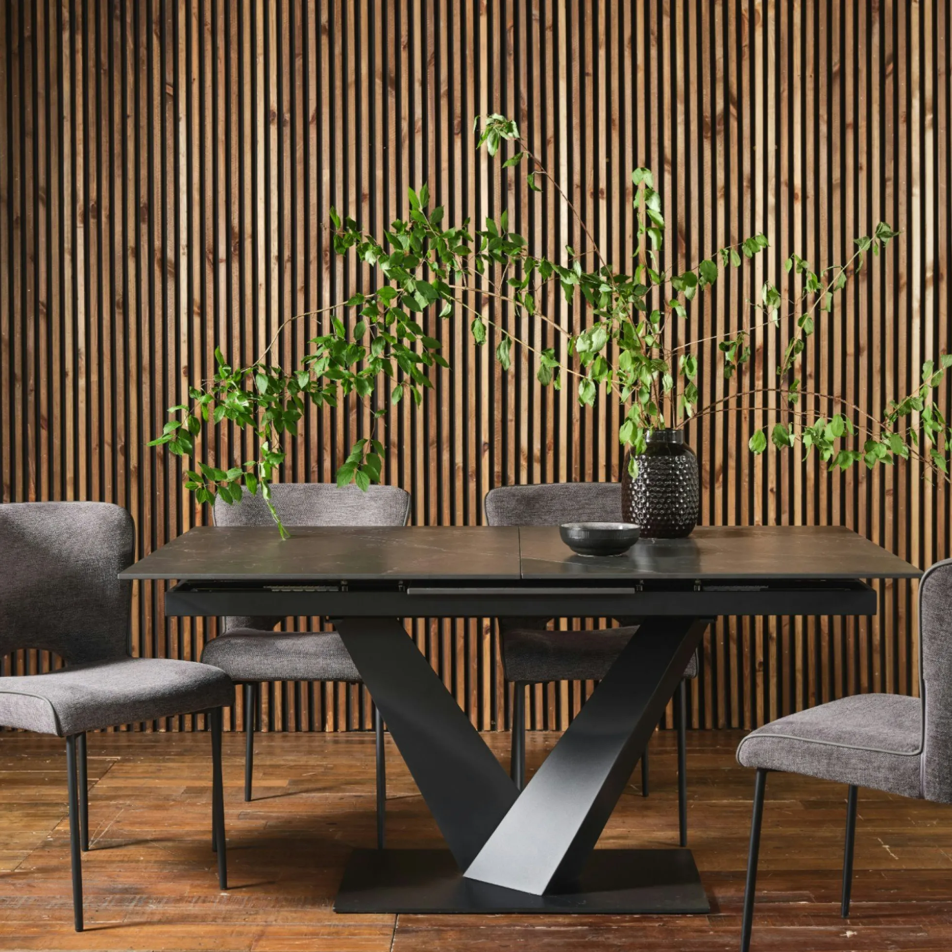 Table en céramique noire extensible 160-205 cm OTTAWA