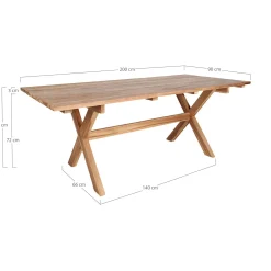 Table en teck 200 cm pour terrasse ou jardin TANETE