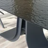 Table en verre ondulé noir extensible 180-260 cm LIGURIE