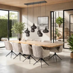 Table extensible 175/275 acacia bords irréguliers MELBOURNE