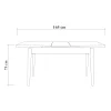 Table extensible blanche, rangement intégré 130-165 cm ORINA