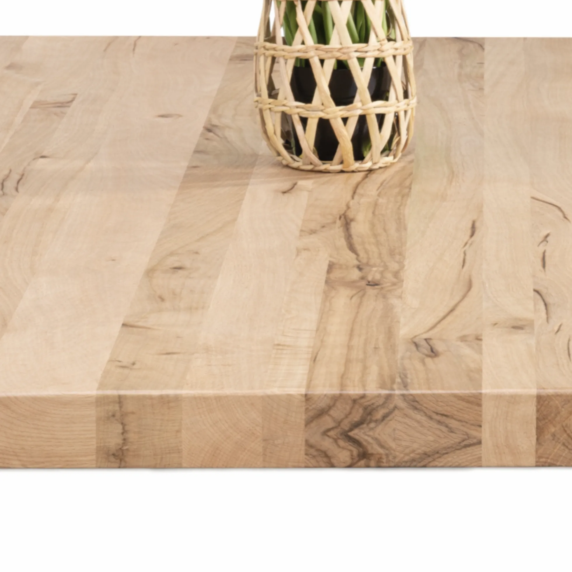 Table extensible bois blanc bords droits pied bois 200 cm PALERME