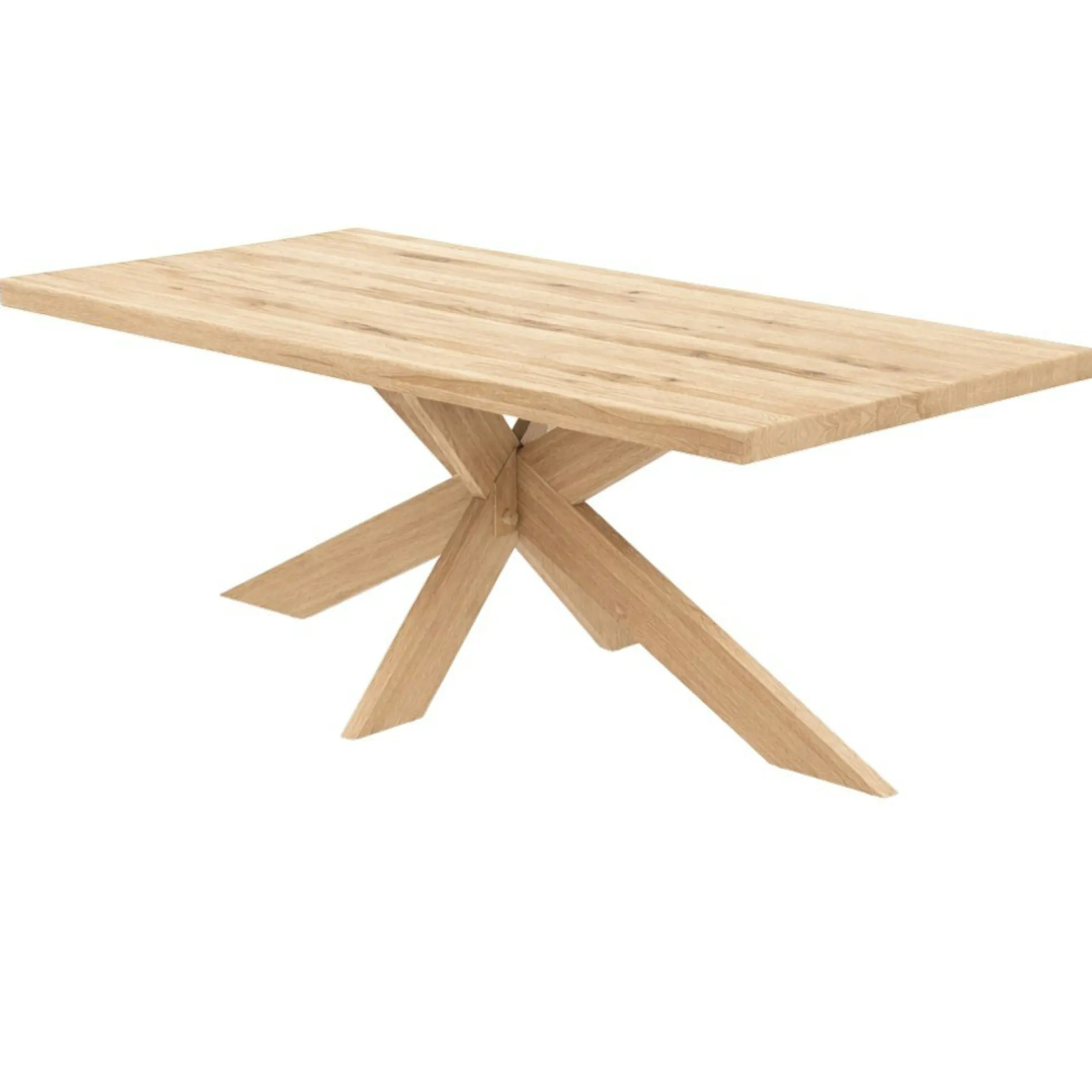 Table extensible bois blanc bords droits pied bois 200 cm PALERME