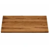 Table extensible bois brun bords droits pied graphique 180 cm PALERME