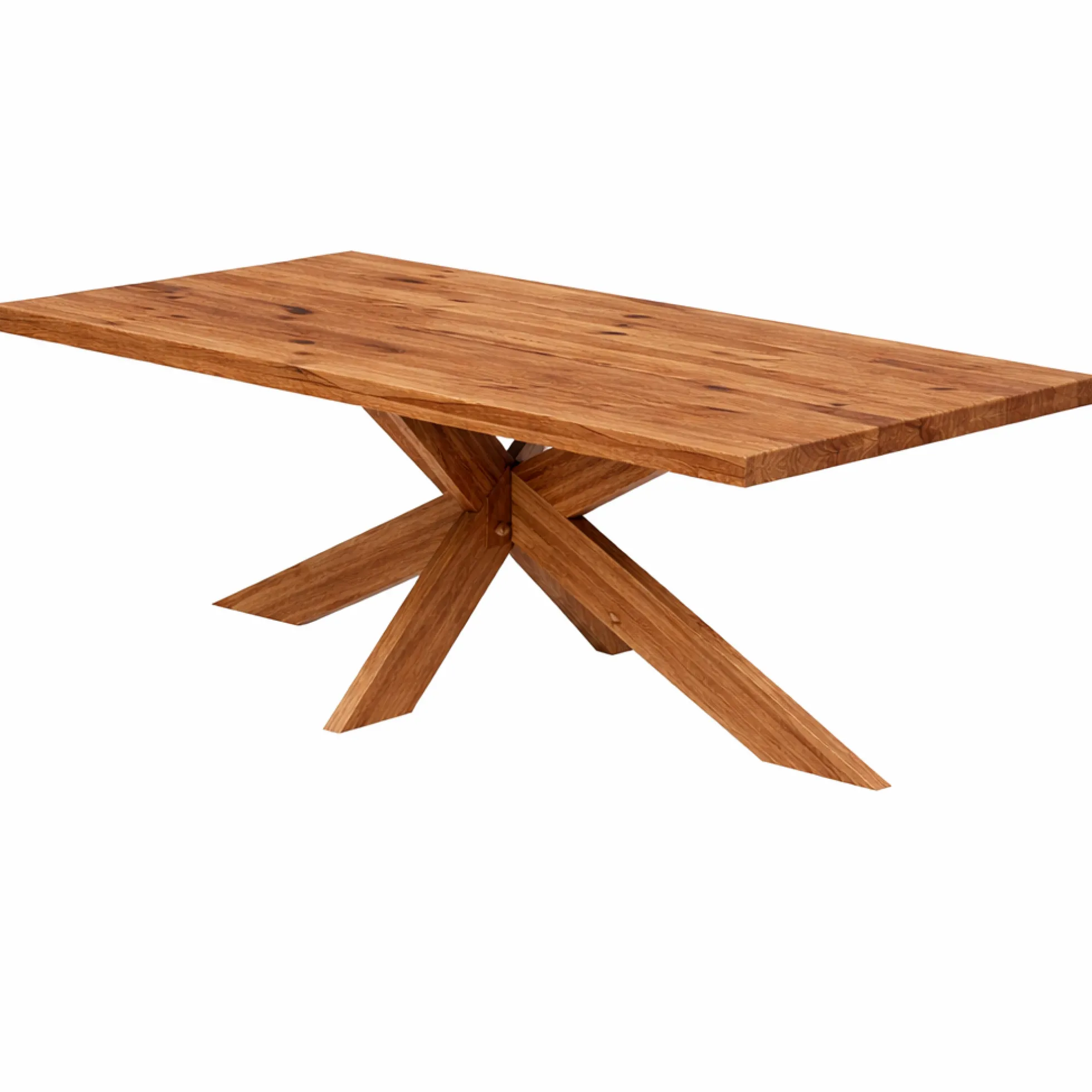 Table extensible bois brun bords droits pied bois 240 cm PALERME