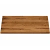 Table extensible bois brun bords droits pied graphique 220 cm PALERME