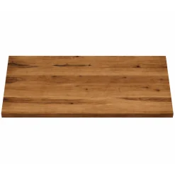 Table extensible bois brun bords droits pied grège 220 cm PALERME