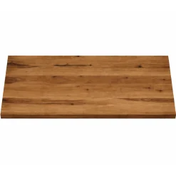 Table extensible bois brun bords droits pied grège 240 cm PALERME
