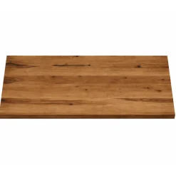 Table extensible bois brun bords droits pied bois 200 cm PALERME