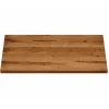 Table extensible bois brun bords droits pied noir fin 220 cm PALERME