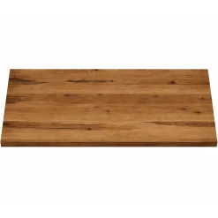 Table extensible bois brun bords droits pied noir 220 cm PALERME