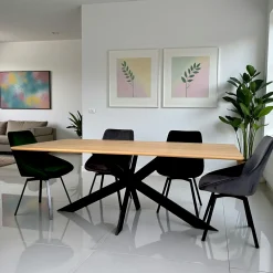 Table extensible bois de chêne huilé bords arrondis 200 cm HAVEN