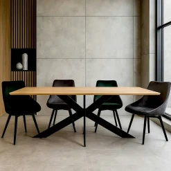 Table extensible bois de chêne huilé bords arrondis 220 cm HAVEN
