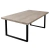 Table extensible bois de chêne grisé pieds en U 200 cm PALERME