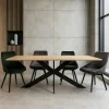 Table extensible bois de chêne blanc bords arrondis 200 cm HAVEN
