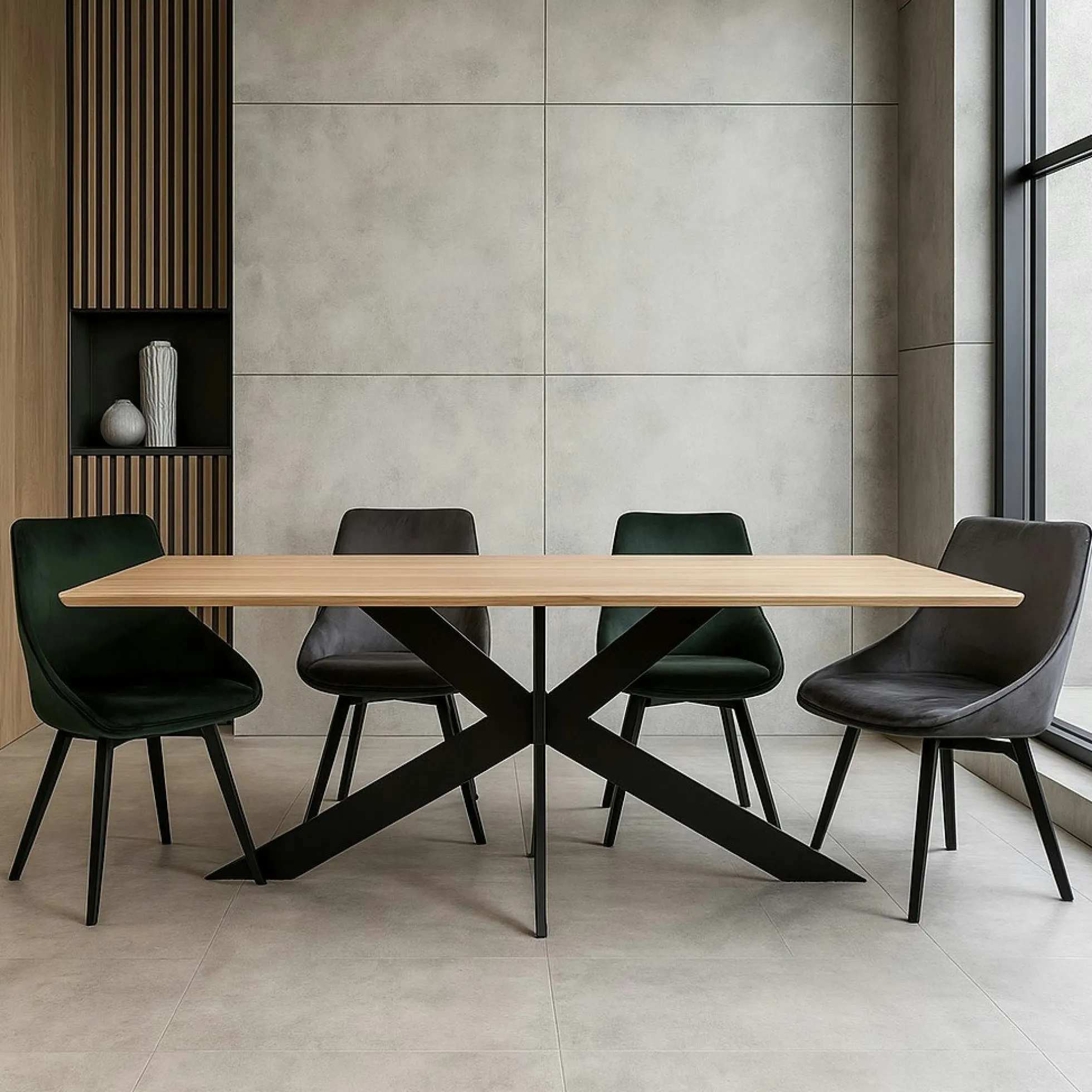 Table extensible bois de chêne blanc bords arrondis 200 cm HAVEN