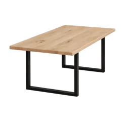Table extensible bois de chêne blanc pieds en U 200 cm PALERME