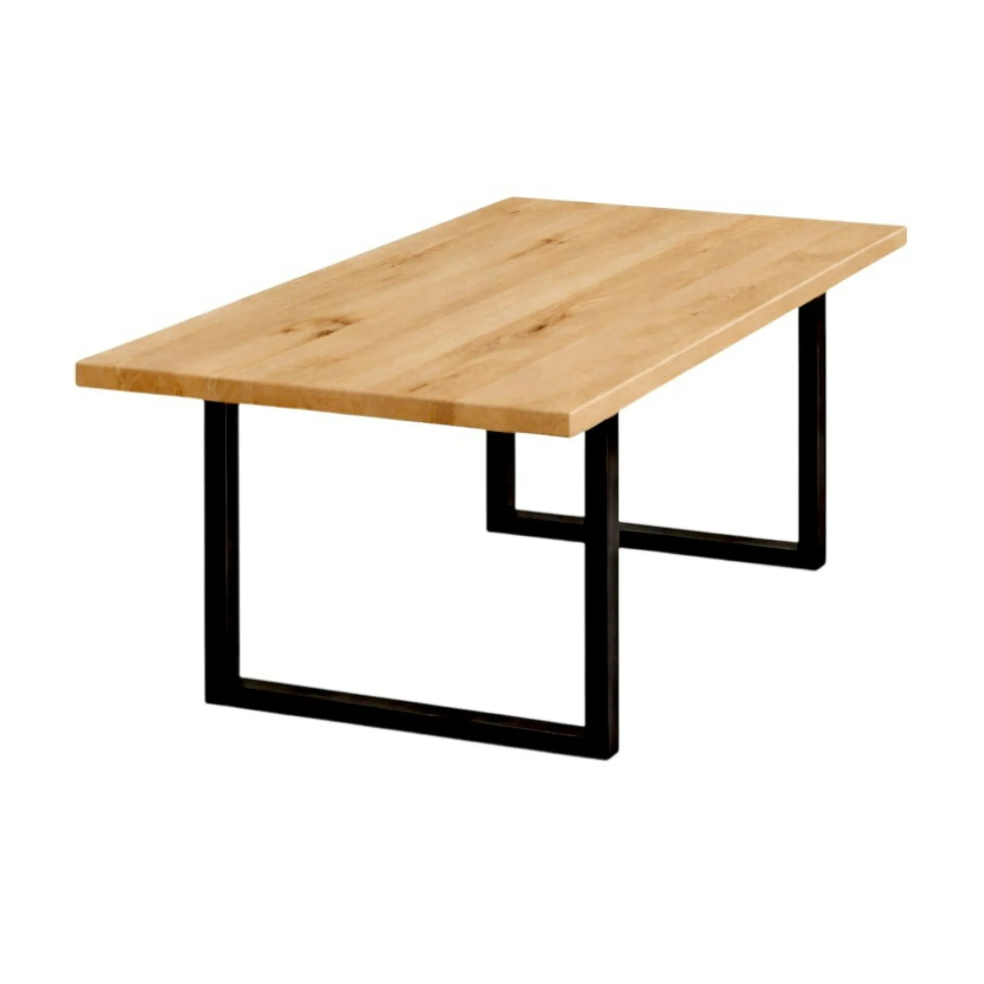 Table extensible bois de chêne huilé pieds en U 200 cm PALERME