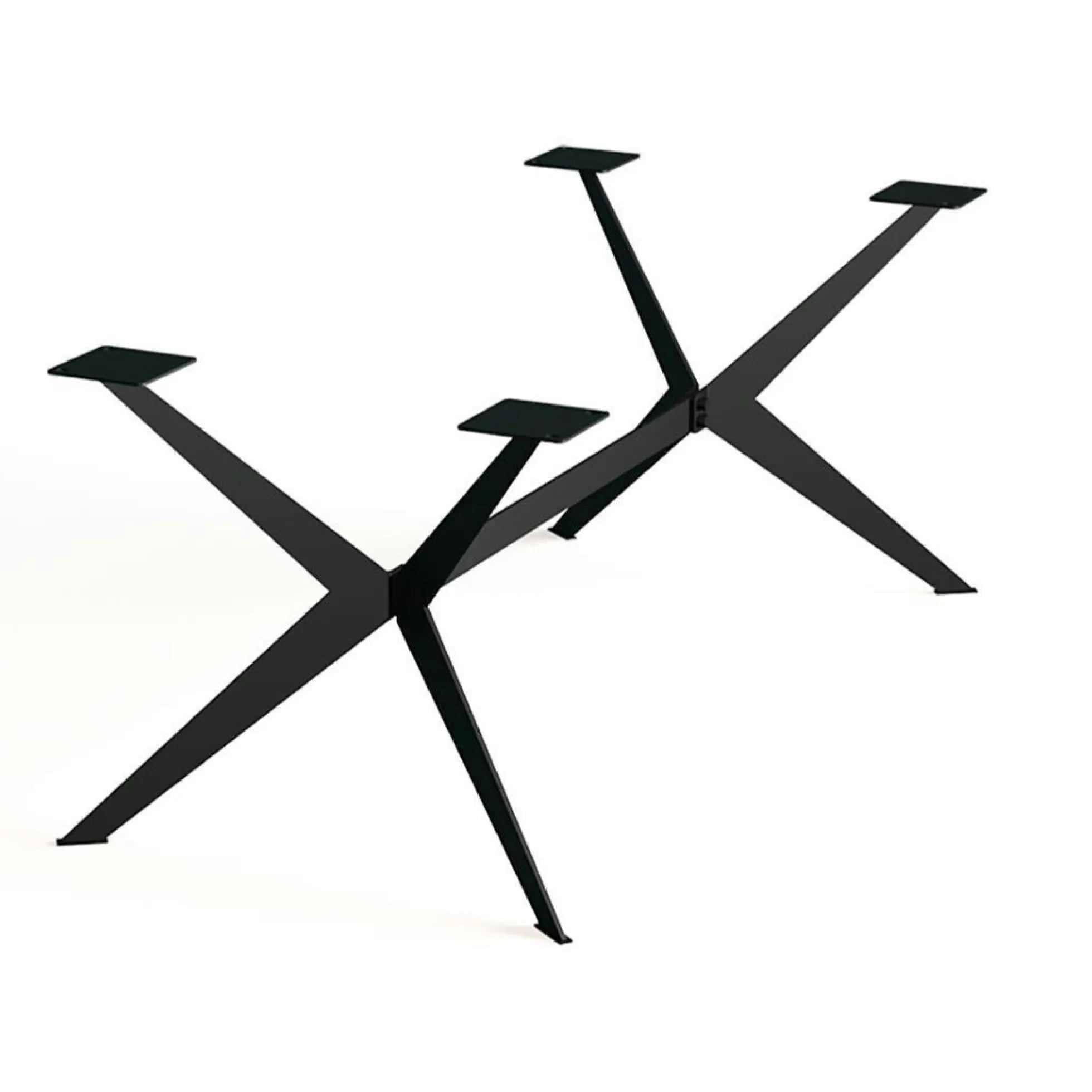 Table extensible bois grisé bords droits pied graphique 220 cm PALERME